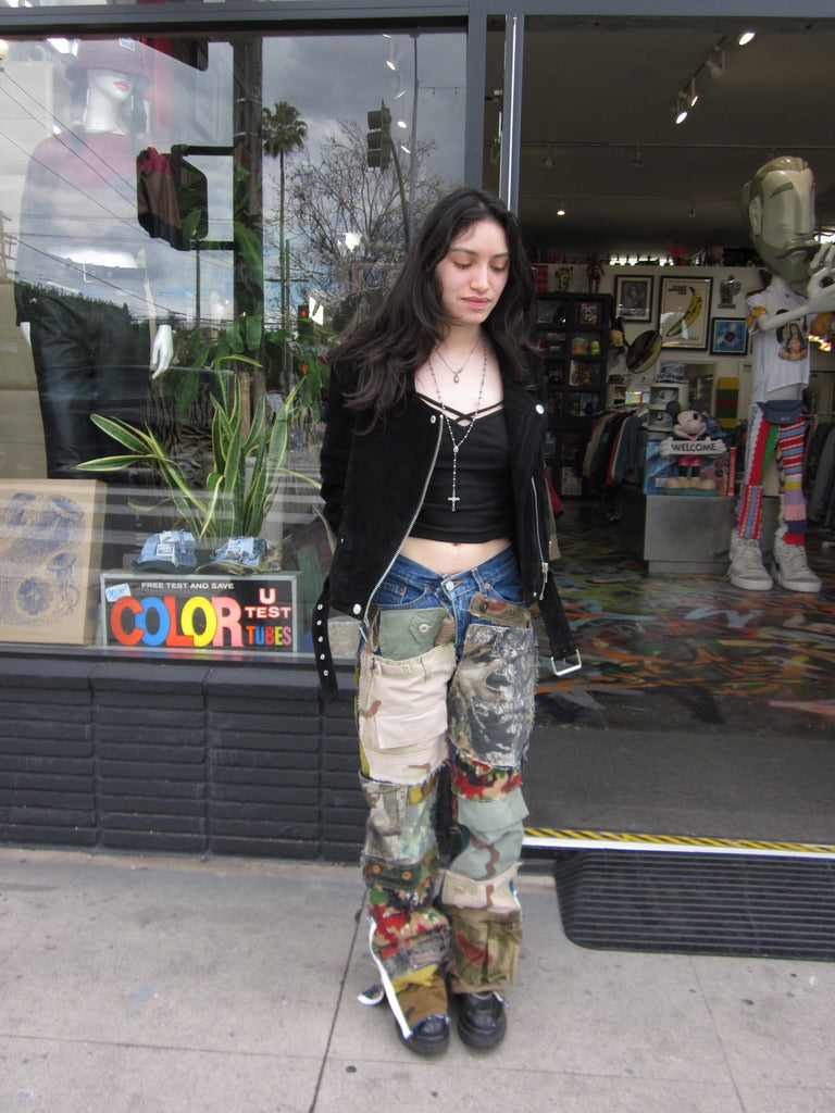 Camo Patchwork Detail Denim // *Random Selection