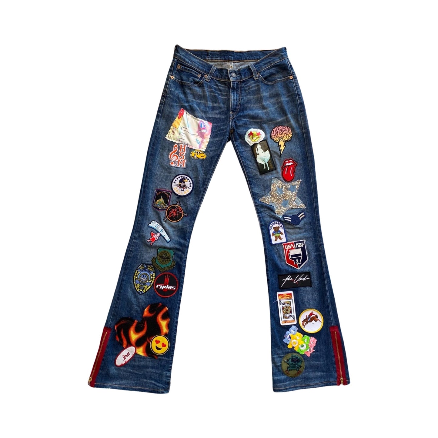 Patchwork Levi Flares