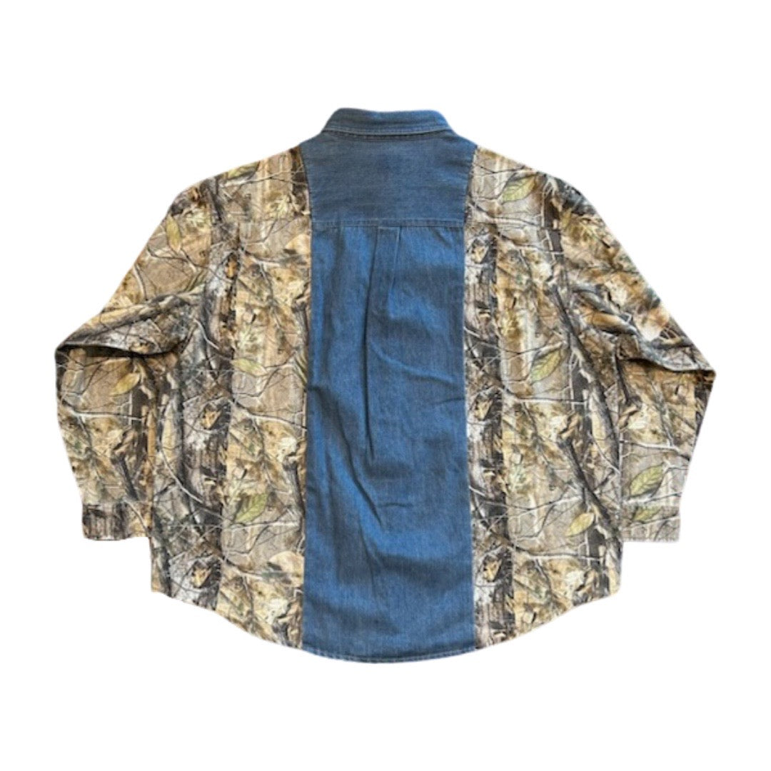 Tree Denim Vertical Mix Button Up / RCNSTRCT SS24