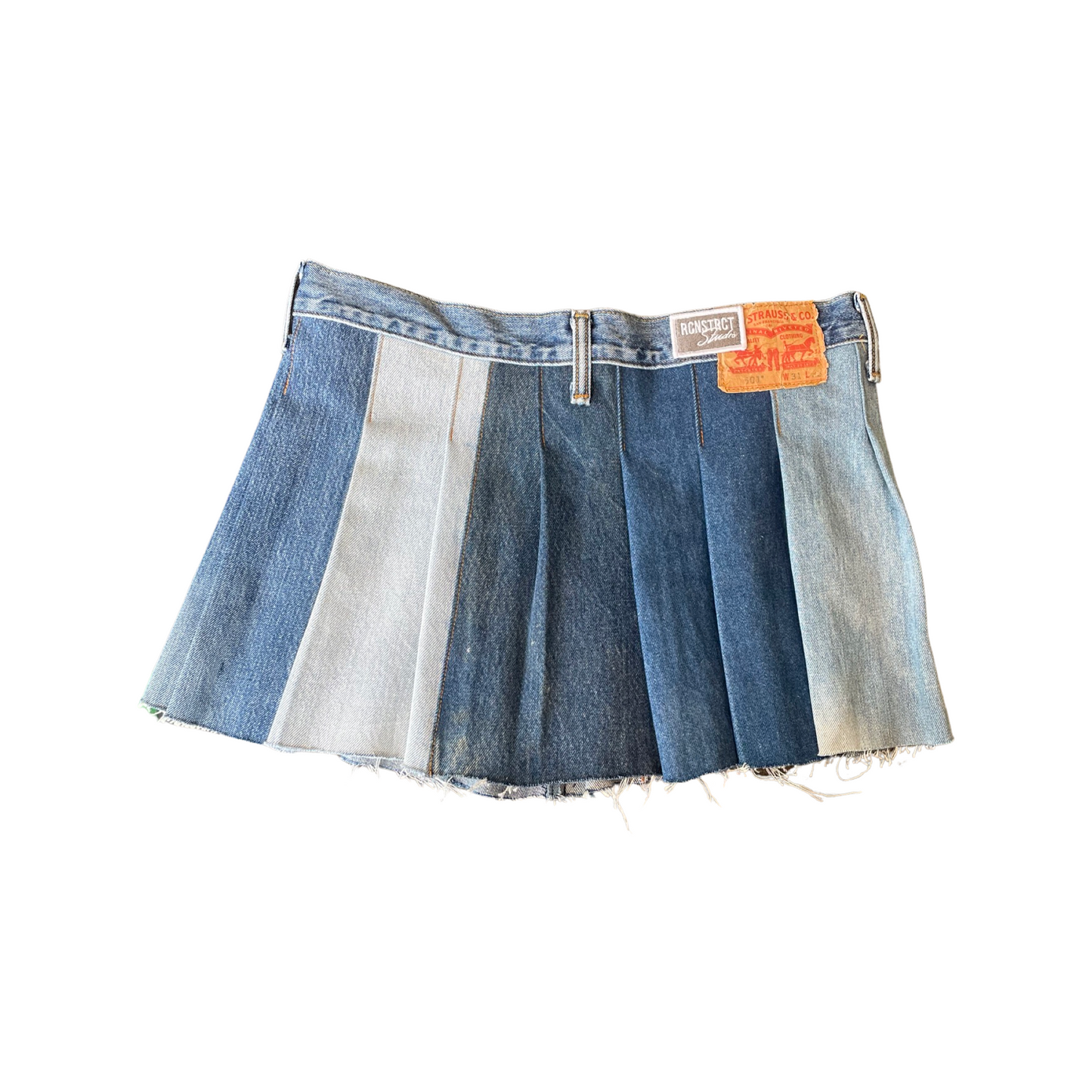 Multi Tonal Pleated Denim Skirt/*Random Selection
