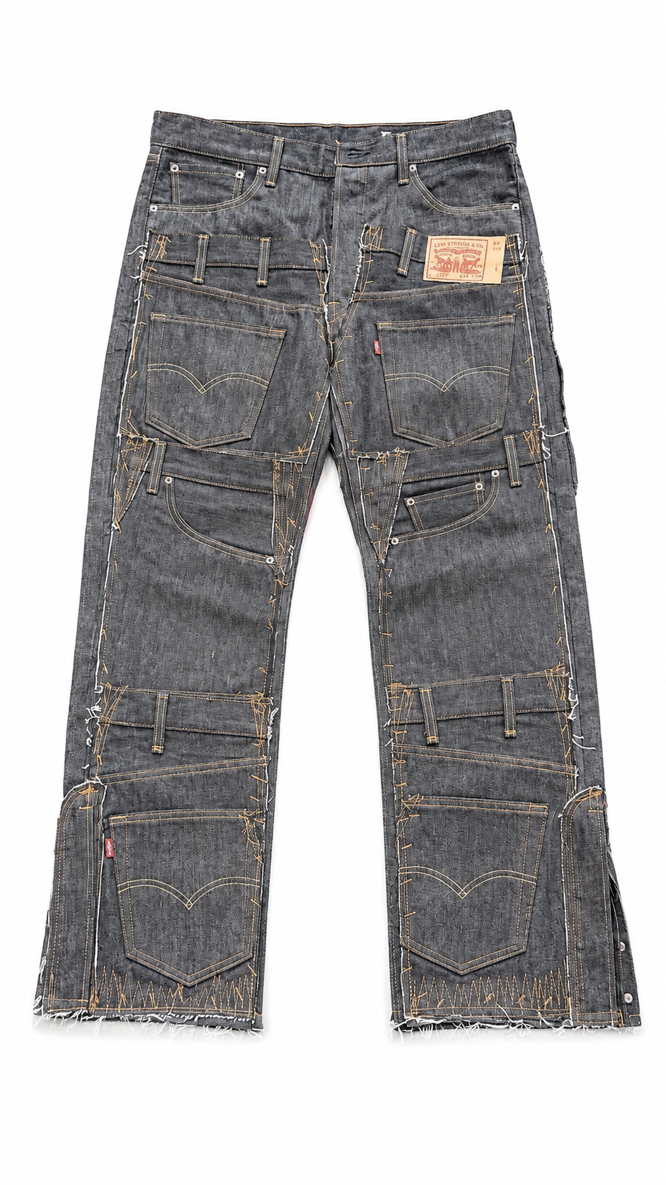 Raw Denim Multi Pocket pant black