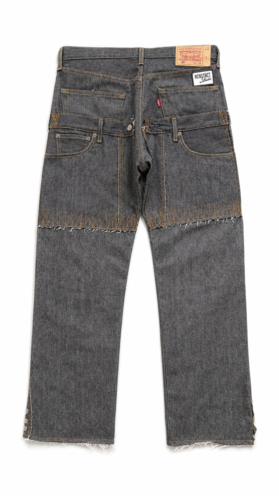 Raw Denim Multi Pocket pant black
