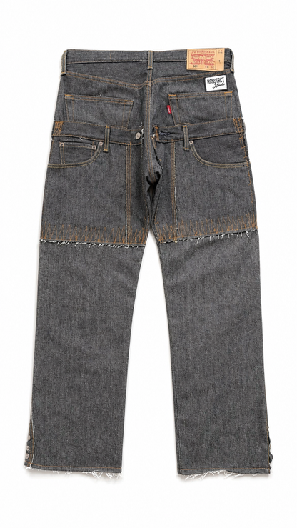 Raw Denim Multi Pocket pant black