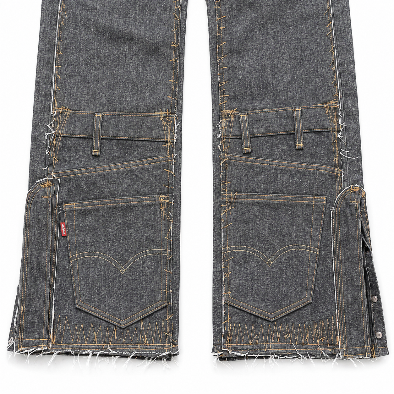 Raw Denim Multi Pocket pant black