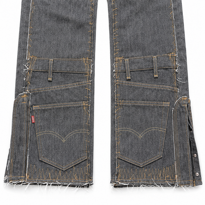 Raw Denim Multi Pocket pant black