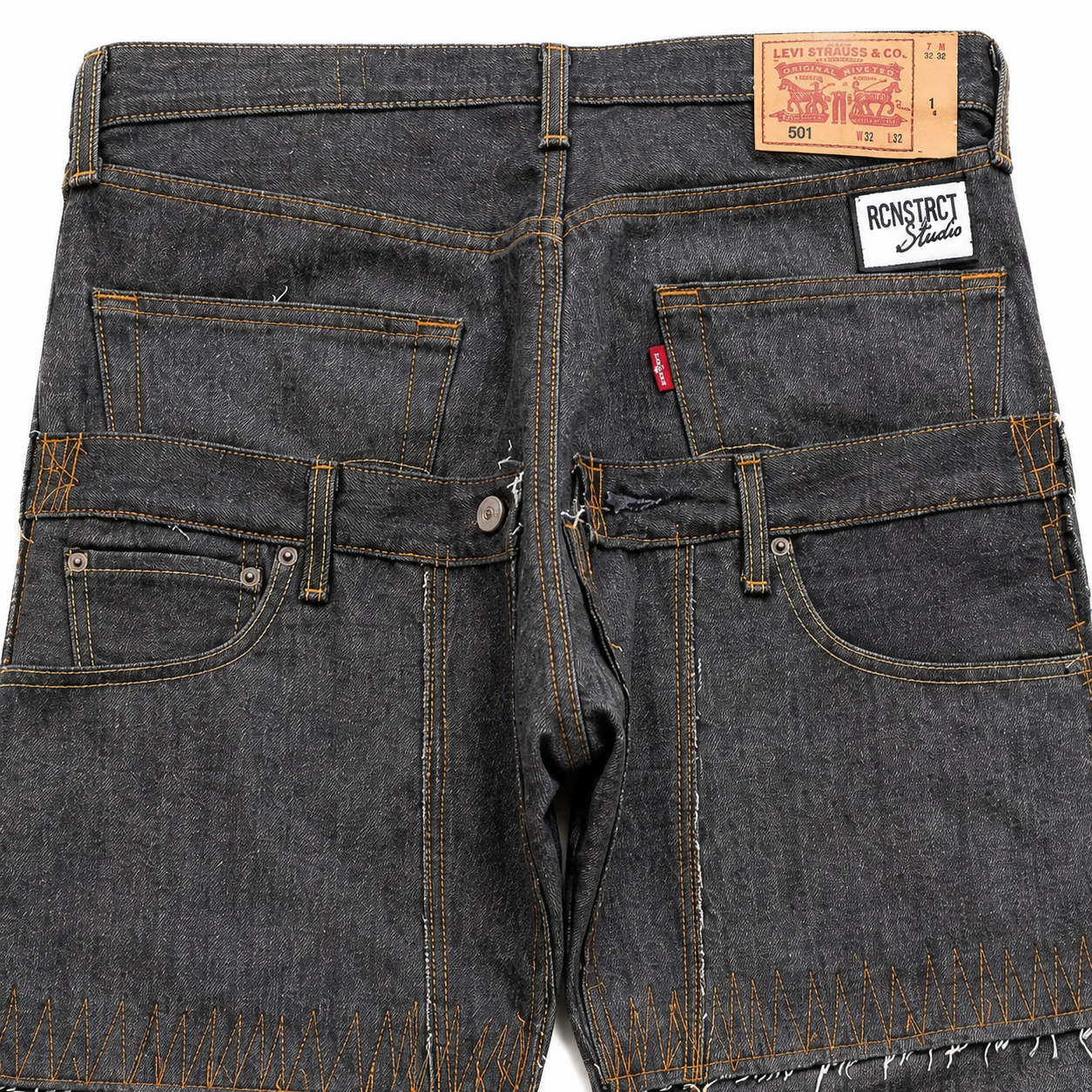 Raw Denim Multi Pocket pant black