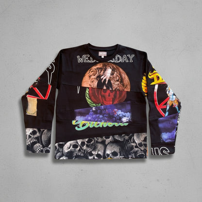 Black Mix Panel Long Sleeve/*Random Selection