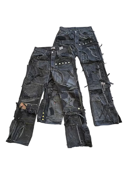 Patchwork Detail Denim - Black // RANDOM SELECTION – RCNSTRCT studio