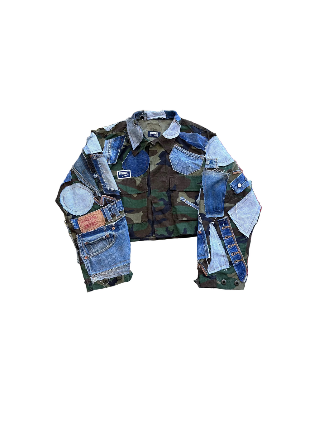 Classic Camo + Denim Cropped Jacket