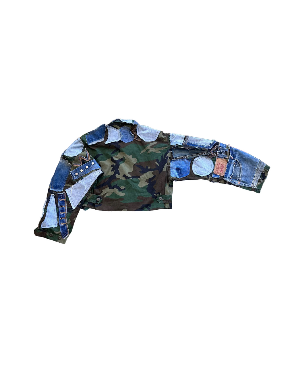 Classic Camo + Denim Cropped Jacket