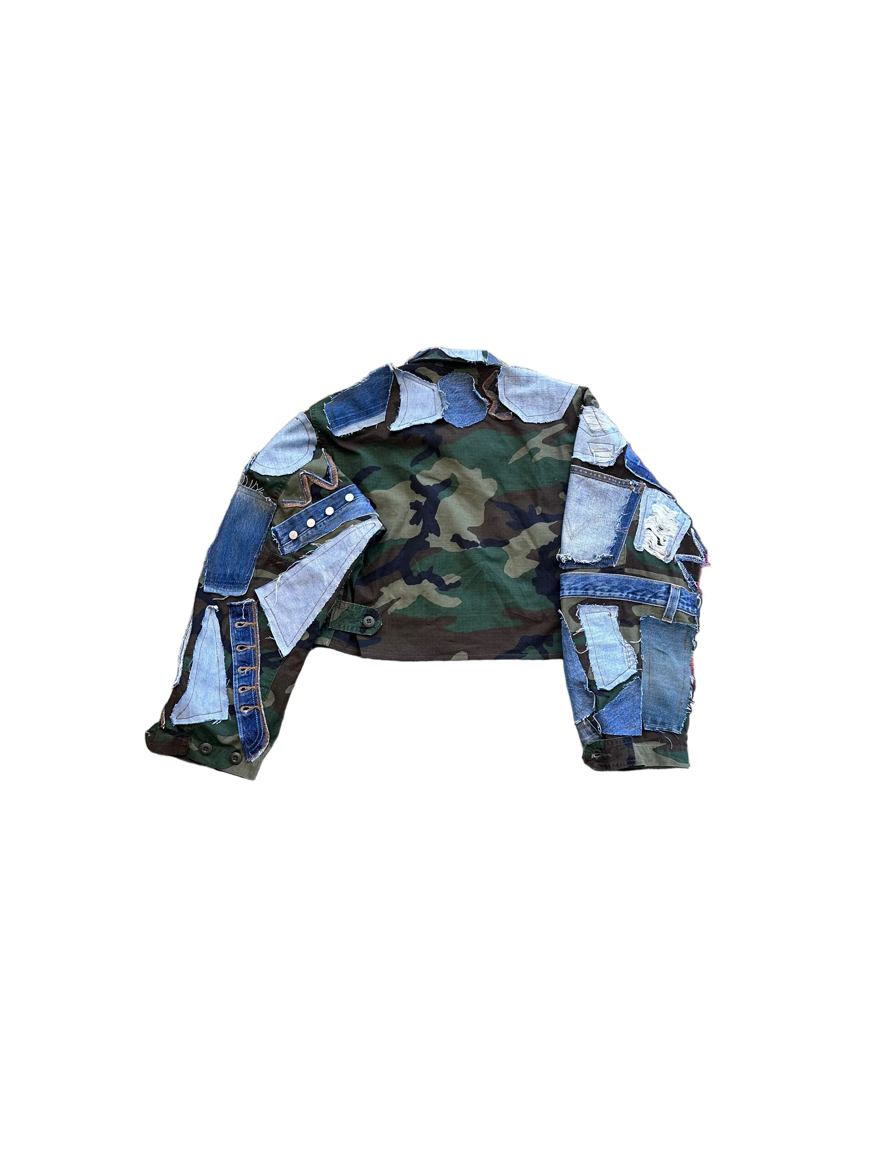Classic Camo + Denim Cropped Jacket