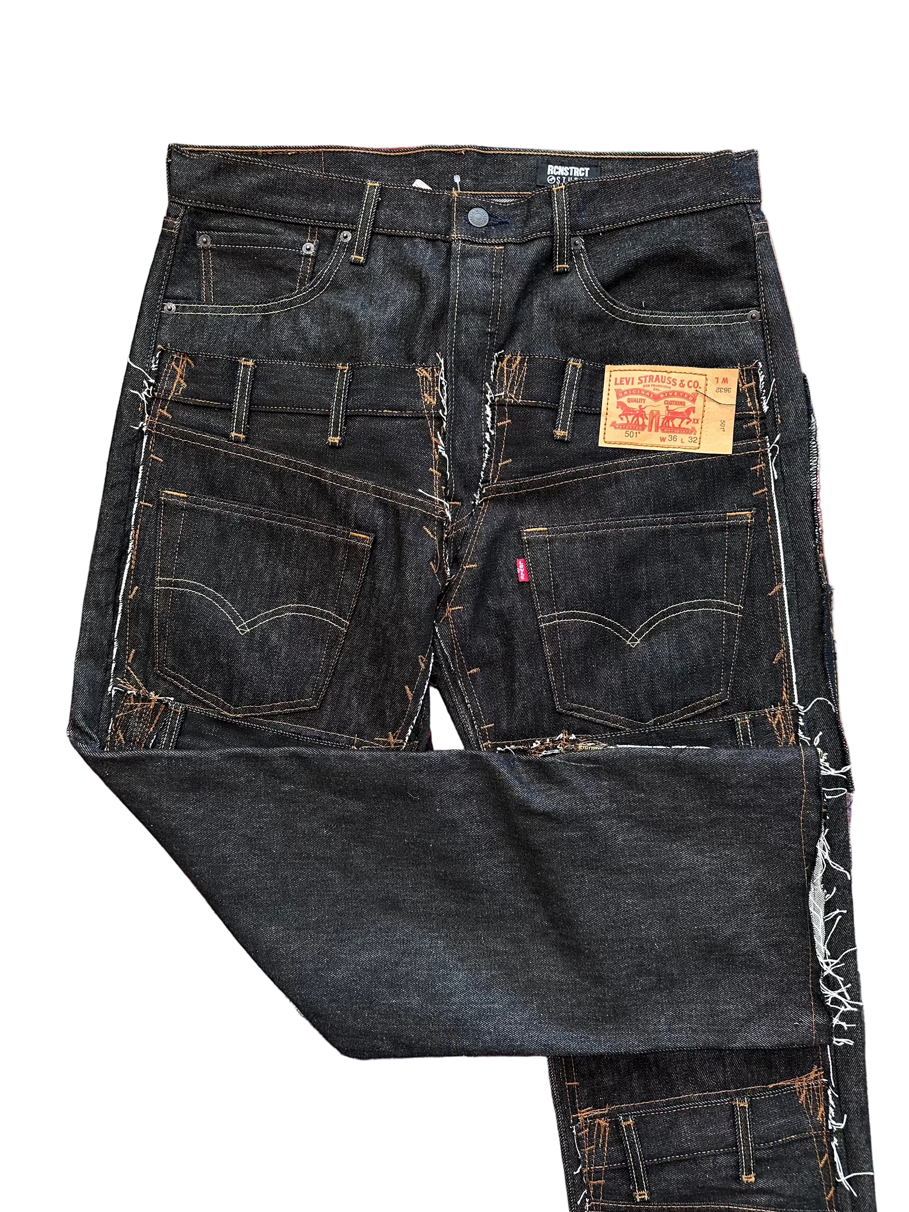 Raw Denim Multi Pocket Pant- Black