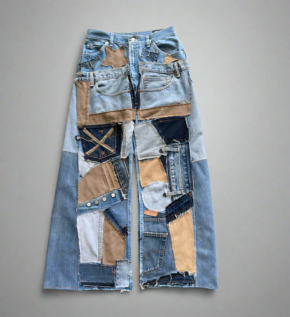 Wide Flare "Denim Detail" Pant / *Random Selection