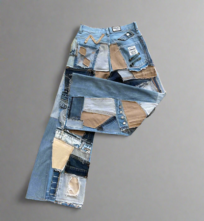 Wide Flare "Denim Detail" Pant / *Random Selection