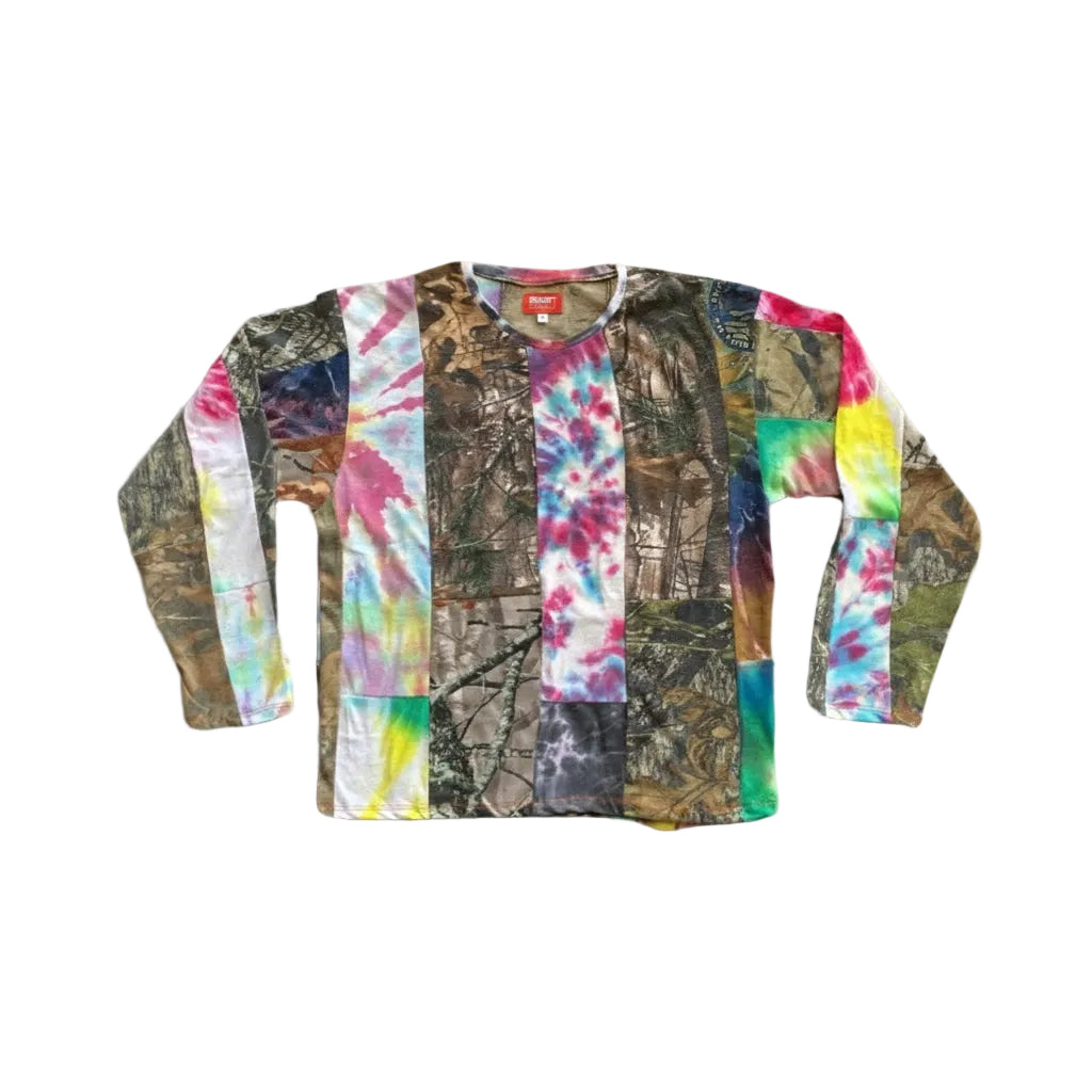 Camo+Tie-Dye Mix Panel Long Sleeve /*Random Selection