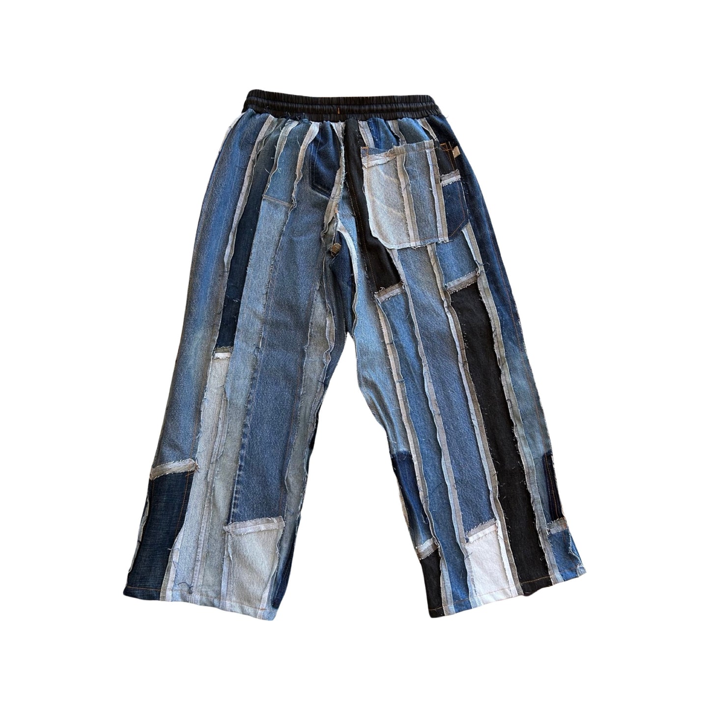 Vertical Distressed Denim Pant