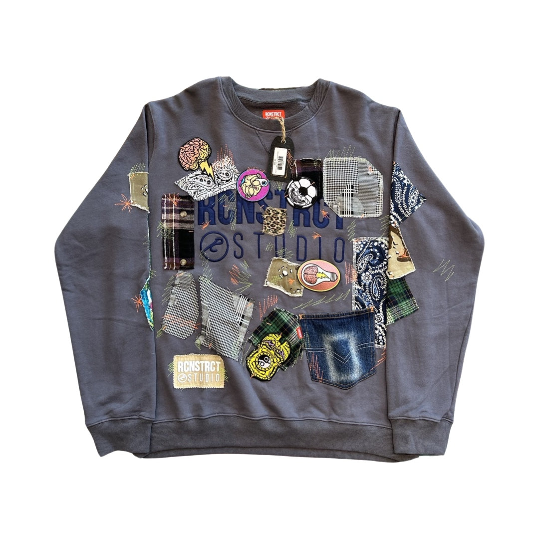 Patchwork Crew Neck Sweater