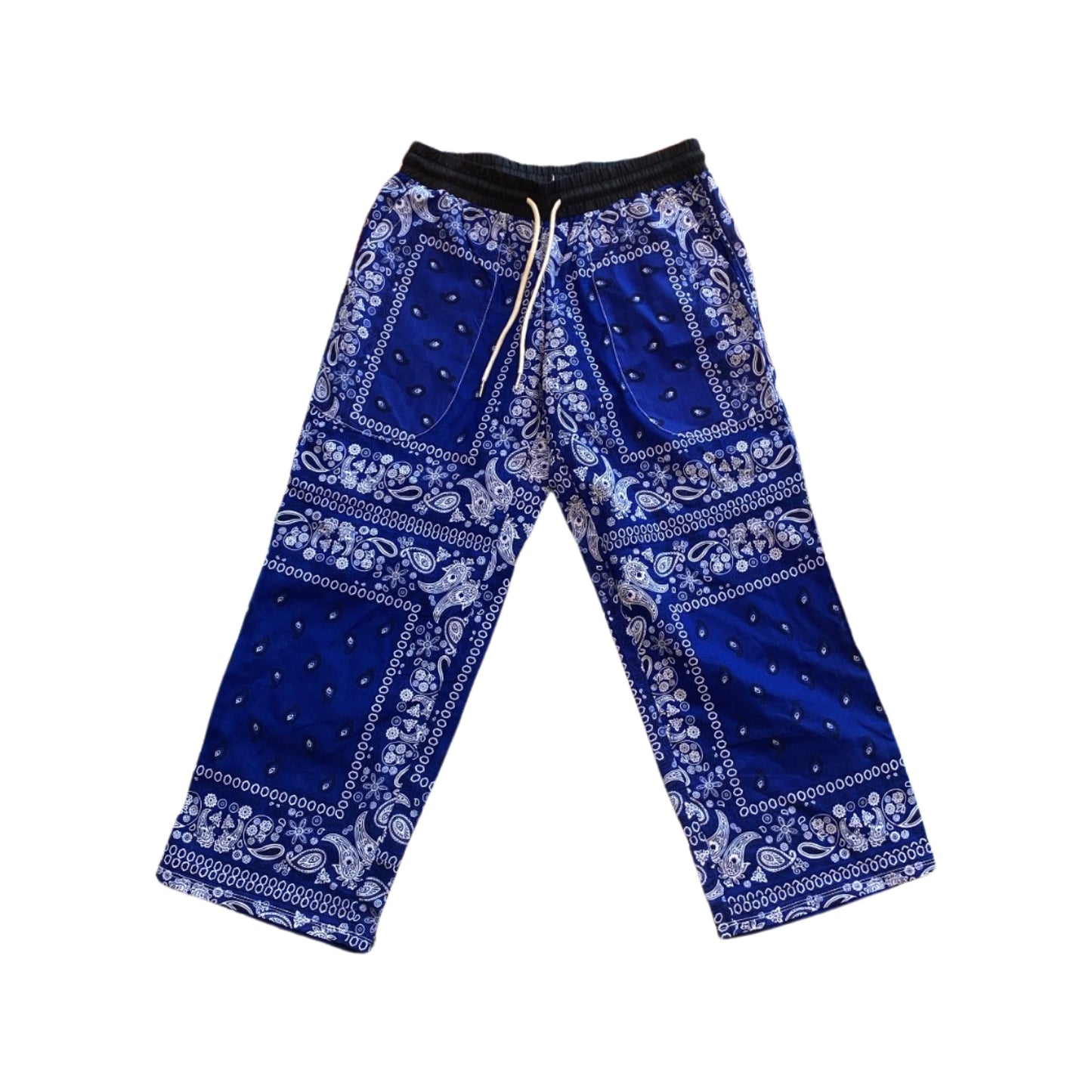 Solid Blue Paisley Pants
