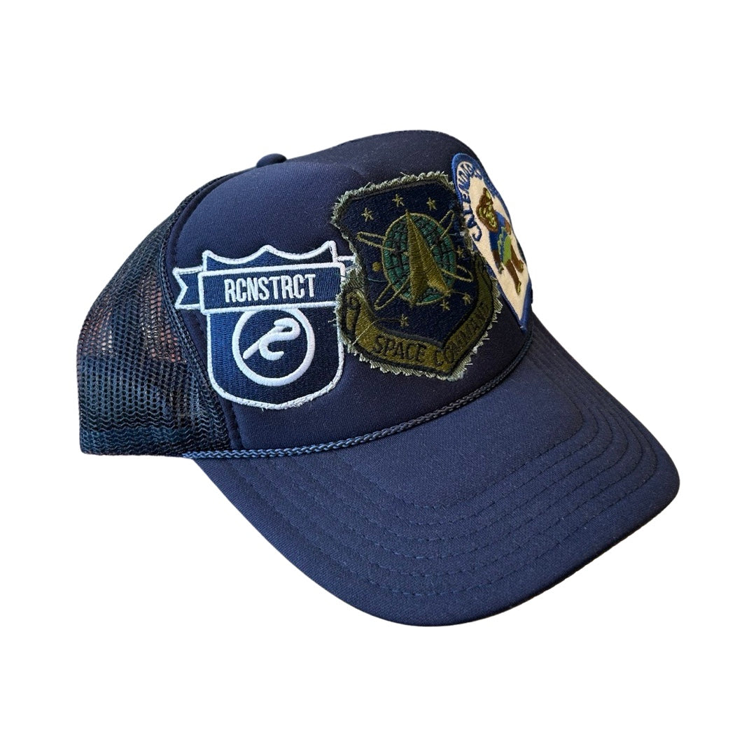 Navy Trucker with Added Patches
