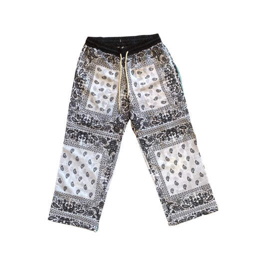 Solid White Paisley Pants