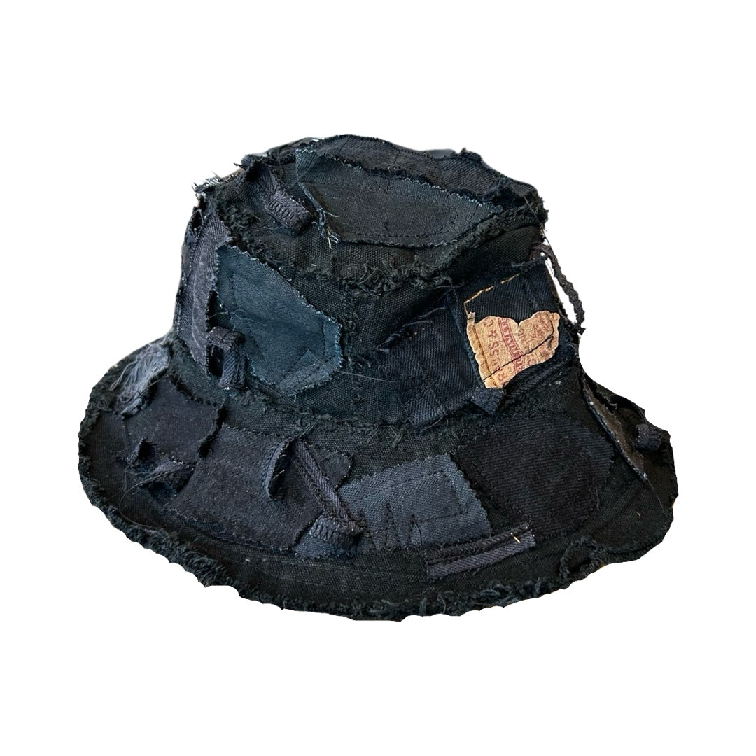 Black Denim Detail Bucket Hat // Random Selection