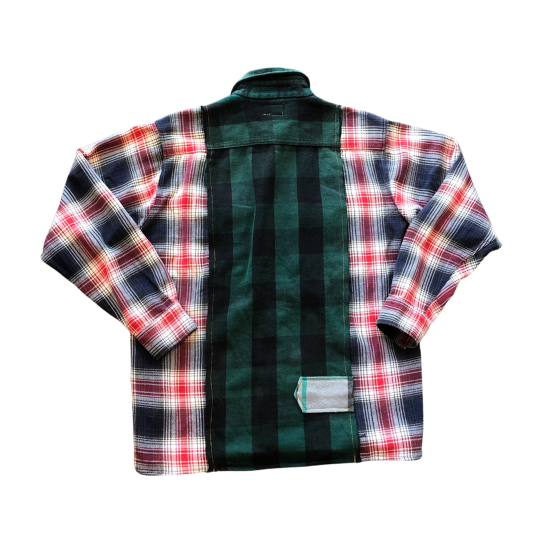 Green, Red, & Blue Triple Panel Flannel