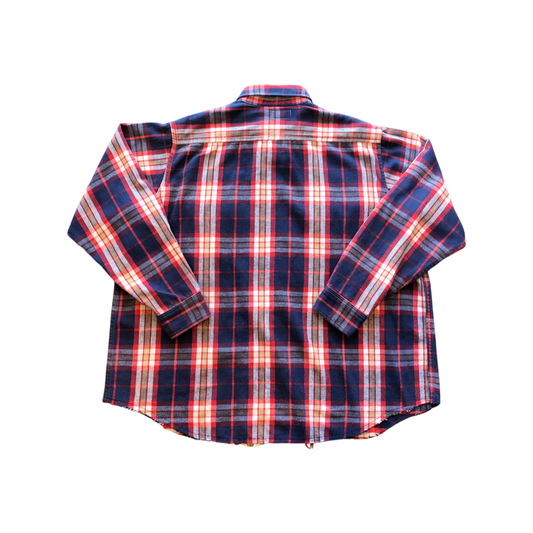 Red, White, and Blue Zipper Flannel