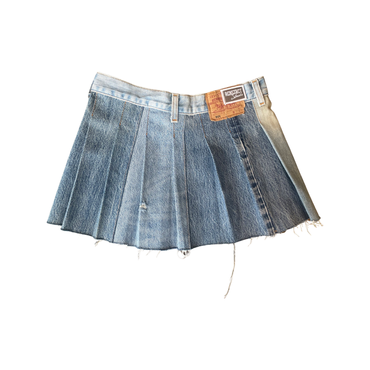 Multi Tonal Pleated Denim Skirt/*Random Selection