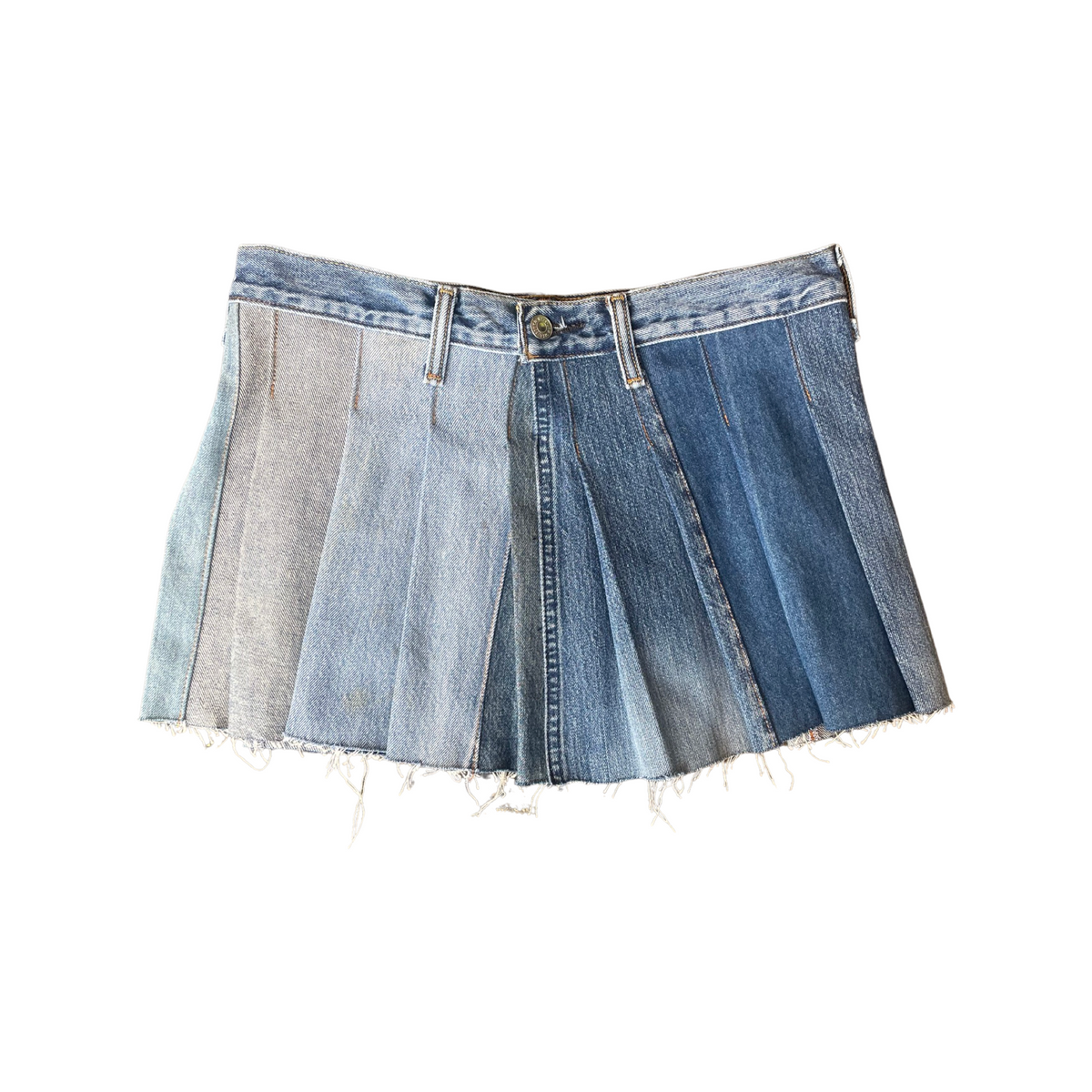 Multi Tonal Pleated Denim Skirt/*Random Selection
