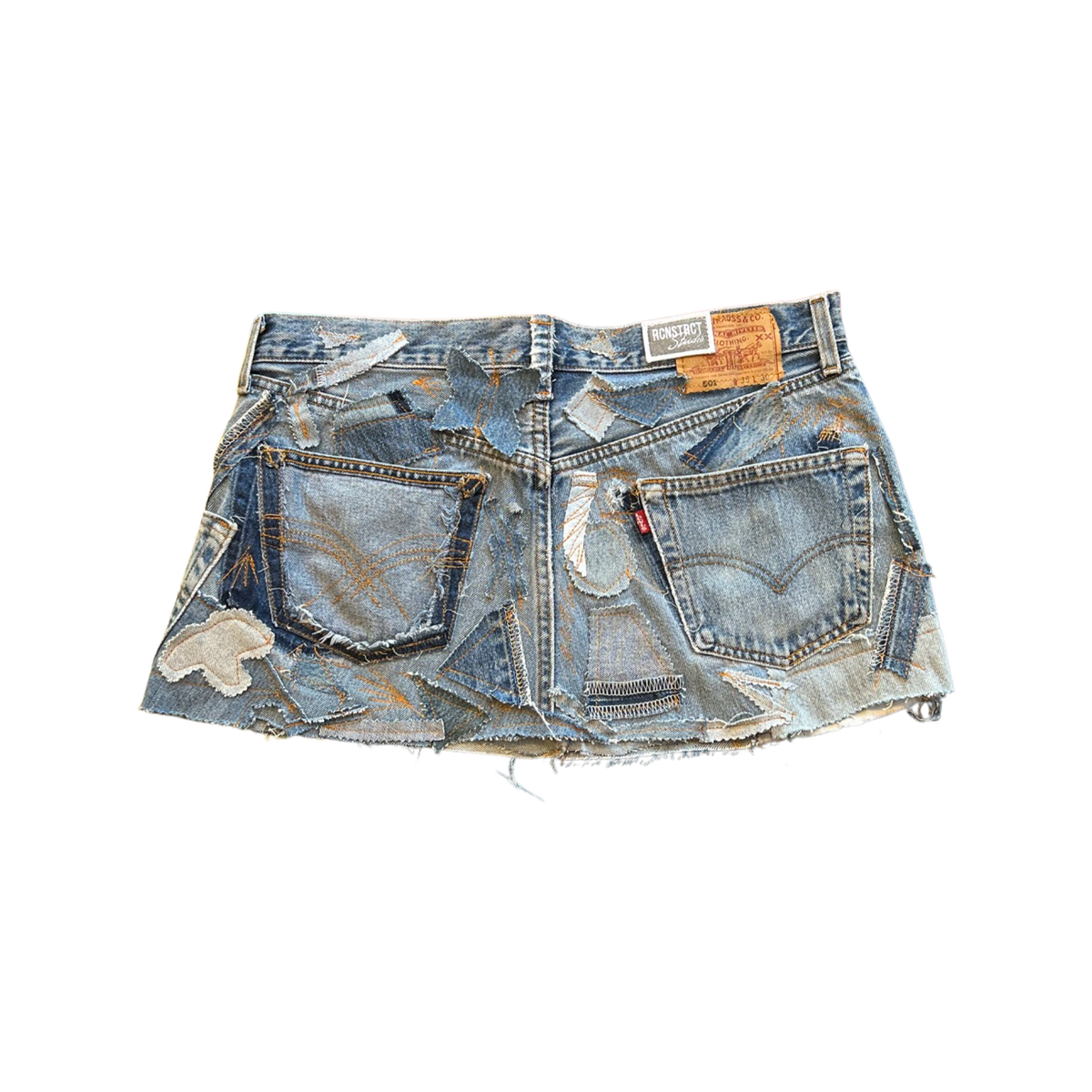 Denim Detail Patchwork Skirt/*Random Selection