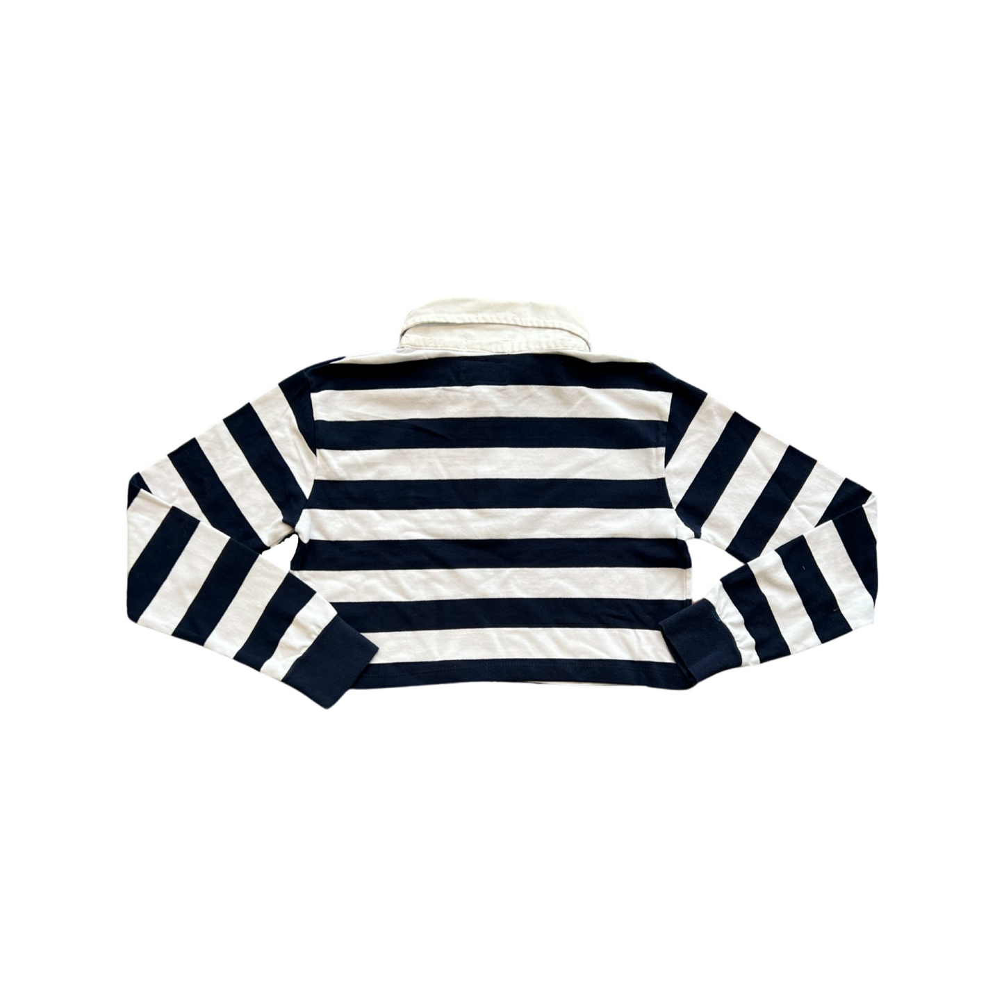 Vintage Cropped RL Polo - Navy & White Stripes