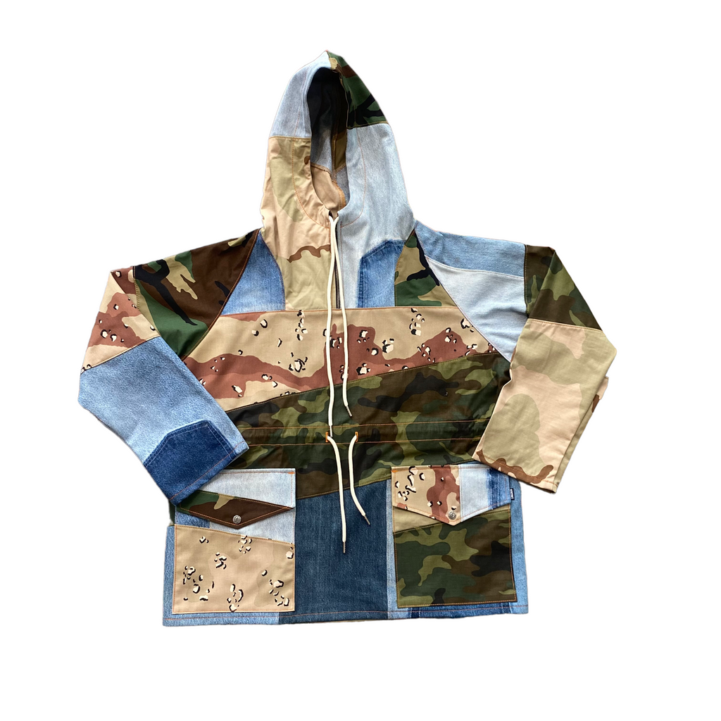 Multi Tonal Camo+Denim Pull Over/*Random Selection