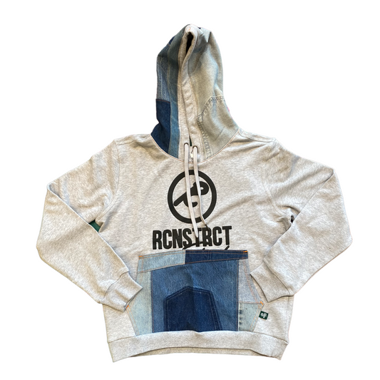 RCNSTRCT Logo Sweatshirt Denim Hood + Pocket