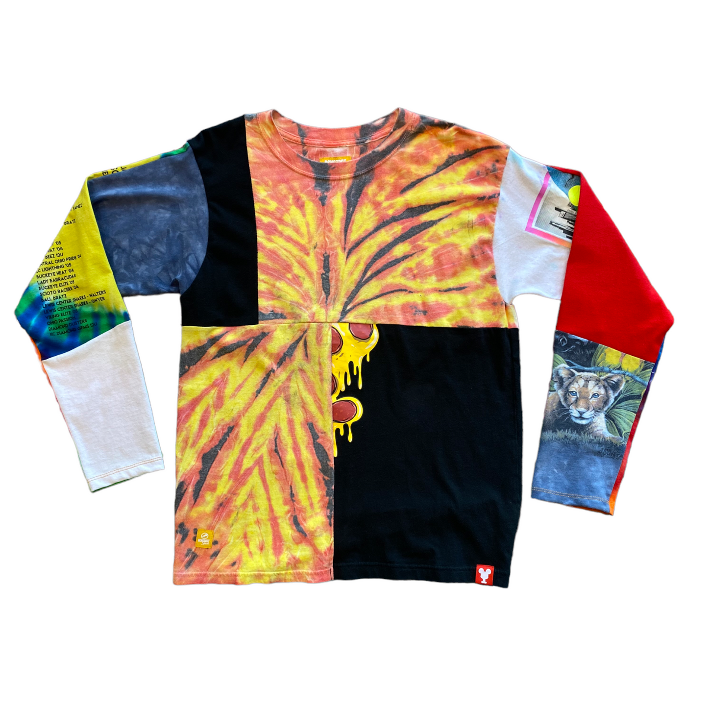 Tie Dye Pizza Three by Two Long Sleeve