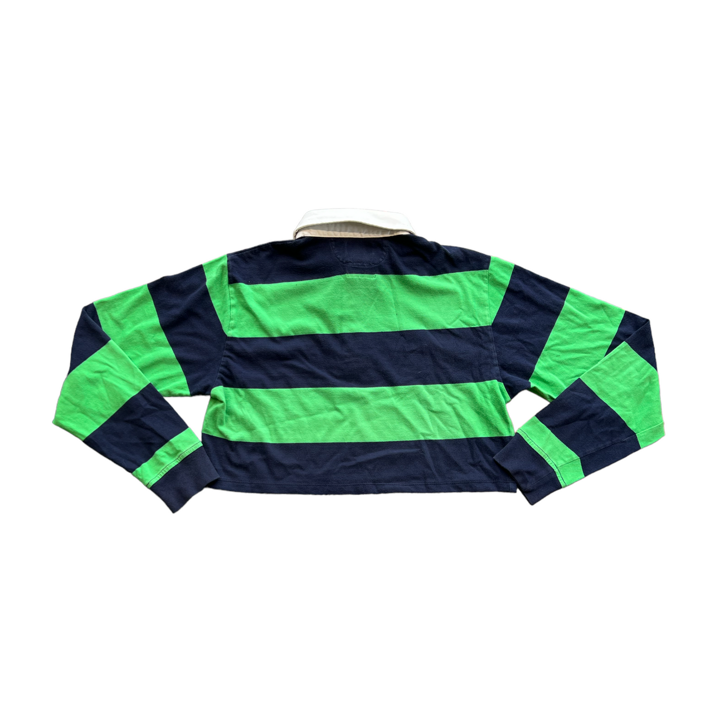 Vintage Cropped RL Polo - Navy & Green Stripes