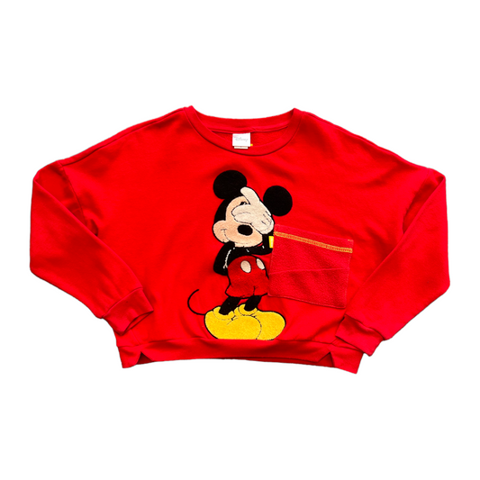 Red Mickey Cropped Crew