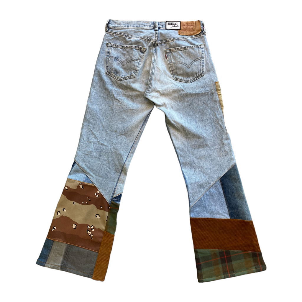 Mixed Camouflage Flare Jeans / *Random Selection