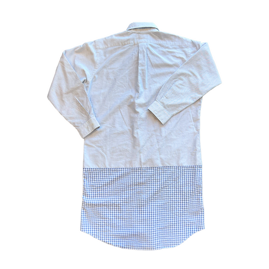 Extra Long Button Up - Blue Stripe