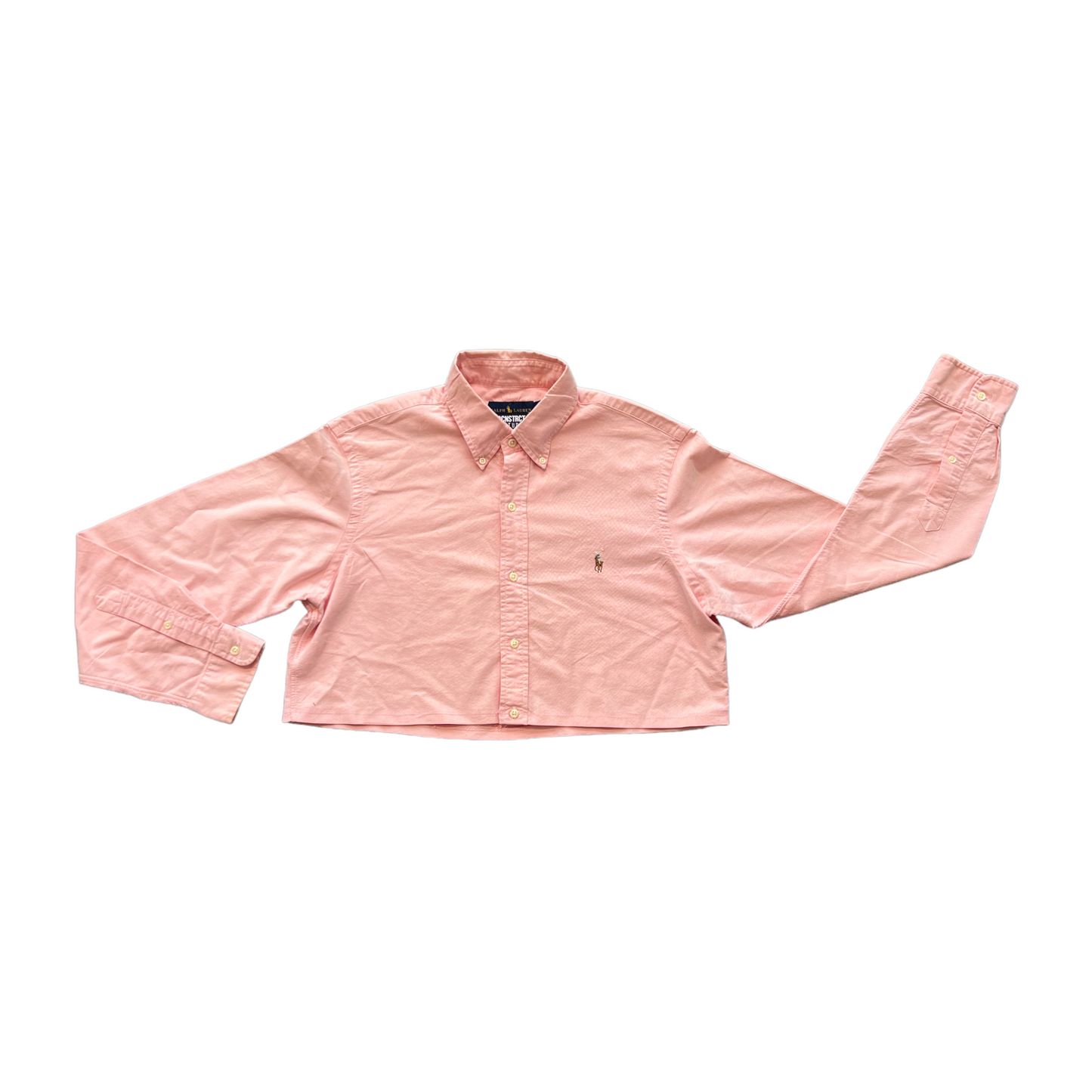 Pink Cropped Button Up