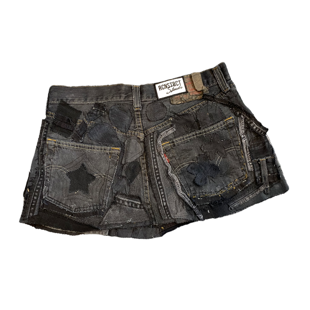 Black Denim Detail Patchwork Skirt/*Random Selection